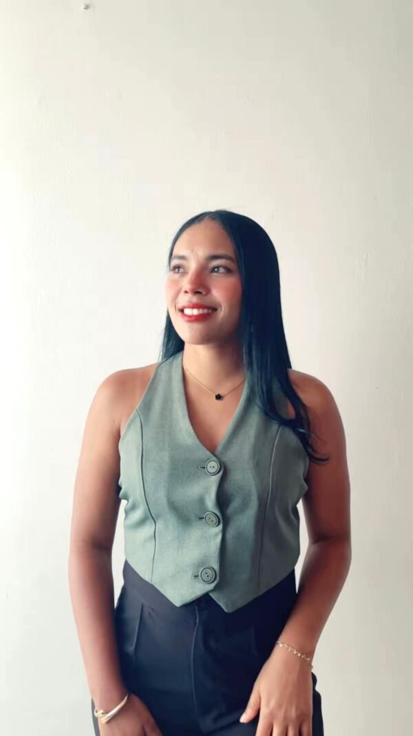 CHALECO VERDE CRUZADO DEL CHALECO CRUZADO EN ESPALDA